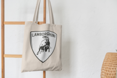 Сумка-шоппер с принтом Ламборджини, Ламборгини (Lamborghini) бежевая 001