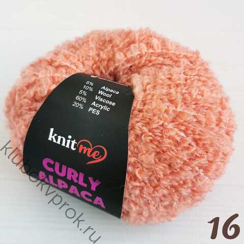 KNIT ME CURLY ALPACA KC16, Персик