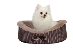 Royal pet лежанка-овал меховой шоколад горох №2