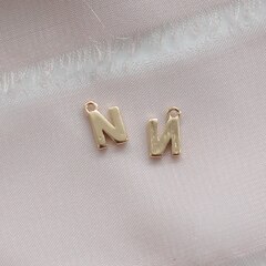 Подвески буквы M, N, O, P, Q, R, S позолота, 8 мм, 1 шт, П739, П740, П741, П742, П743, П744, П745