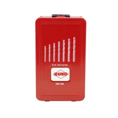 Набор сверл по металлу 1-13мм 25шт DIN338 HSSE-Co5 130° (мет. кейс) Ruko 215215(K)