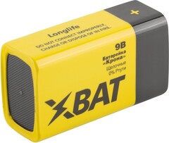 6LR61 Батарейка щелочная, 9 В, тип "Крона", 1шт. 6LR61 ХВАТ---