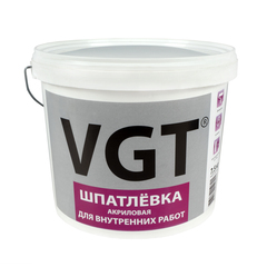 Шпатлевка для внутренних работ VGT, акриловая, 7,5 кг