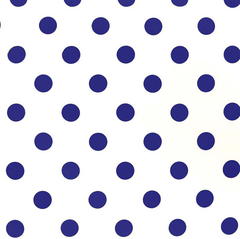 Ткань плательная Кашибо тёмно-синий горох на белом, d 4,2 см
