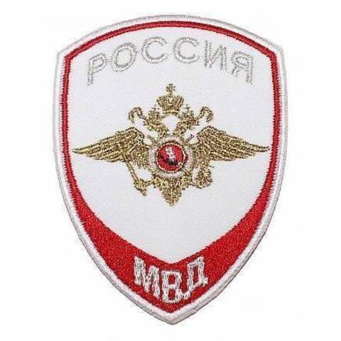 Шеврон Полиция МВД  внутренней службы вышитый (белый)