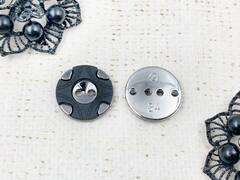 Пуговицы костюмные, d 1,8 см, чёрный с никелем