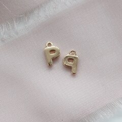 Подвески буквы M, N, O, P, Q, R, S позолота, 8 мм, 1 шт, П739, П740, П741, П742, П743, П744, П745