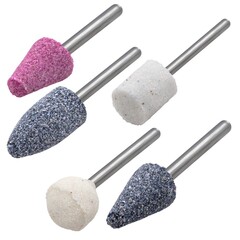 31-3-013 Набор шарошек оксид алюминия, хвостовик 3мм, 12х12, 14х14, 11х21, 12х20, 12х15, 5шт (РемоКолор)