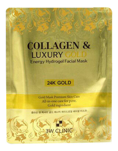 3W CLINIC Collagen & Luxury Gold Energy Hydrogel Facial MaskГидрогелевая маска для лица с золотом