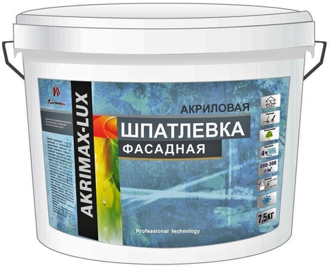 Шпатлевка фасадная «AKRIMAX-LUX» 1.7кг (6шт)