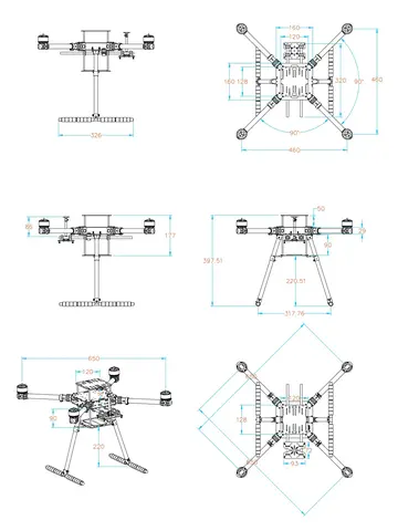 Набор для сборки квадрокоптера Holybro X650 (рама, ВМГ, Pixhawk 6X, GPS M10, телеметрия 433)