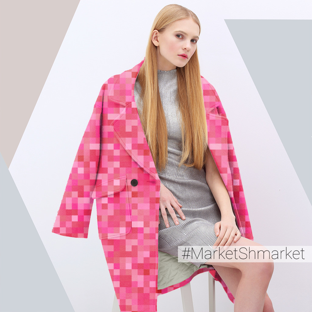 Ткани Розовый пиксельный паттерн - закажи на #MarketShmarket.com любая ...