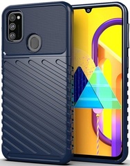 Противоударный чехол на телефон Samsung Galaxy M21, синий цвет, серия Onyx от Caseport