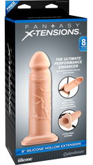 Телесный реалистичный фаллоимитатор с полостью Silicone Hollow Extension - 20 см. - 