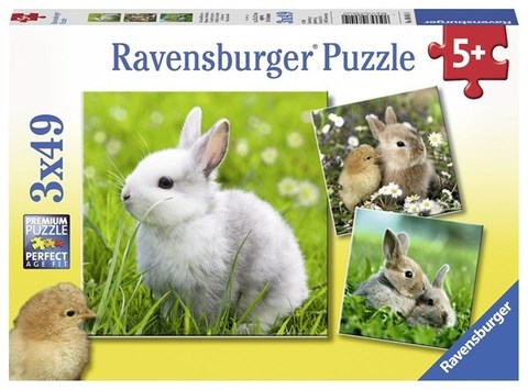 Puzzle Niedliche Häschen 3x49 pcs