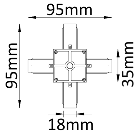 Соединитель X-оНастенный светильникзный (однофазный) Crystal Lux CLT 0.211 04 WH