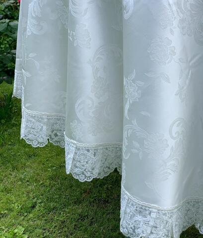 Скатерть 220 и 12 салфеток Palombella Svezia Pizzo-1 сливочные