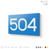 Номер на дверь 504, табличка на дверь для офиса, квартиры, кабинета, аудитории, склада, голубая 120х70 мм, Айдентика Технолоджи