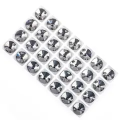 Стразы пришивные хрусталь, d 16 мм, чернёный