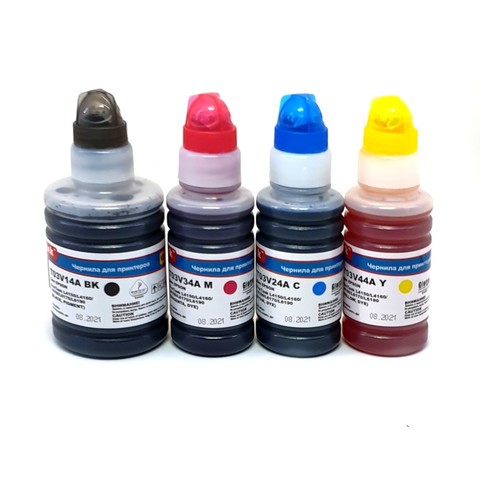 Комплект чернил для Epson L4160, L4150, L4167, L6160, L6170, L6190. MyInk пигментные 127 мл + водорастворимые 3 цвета по 70 мл