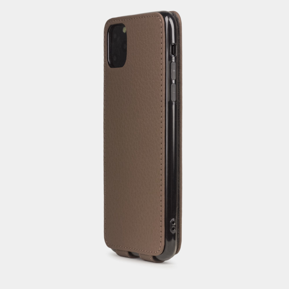 Leather case for iPhone 11 Pro Max ~ calfskin brown coffee