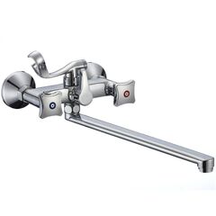 Смеситель для ванны, РМС, с кран-буксой, хром, SL117-140E