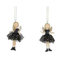 Елочная игрушка House of Seasons Балерина в черном платье 5х3х10см в ассортименте