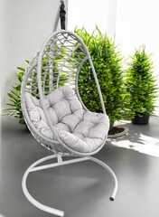 Подвесное кресло-кокон COMFORT серый + каркас
