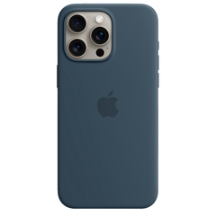 Силиконовый чехол с поддержкой MagSafe Apple Silicone Case для iPhone 15 Pro Max, Storm Blue (Штормовое небо)