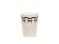 Стаканы белые с чёрным бантиком 6 шт.