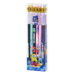 
          Ручка гелевая, пиши-стирай, Basir, синие чернила, серия "Астронавты", разноцветный корпус со стразами