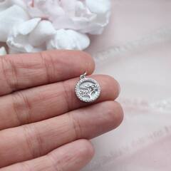 УЦЕНКА!!! Подвеска с перламутром Древо жизни 12 мм, родий, У099