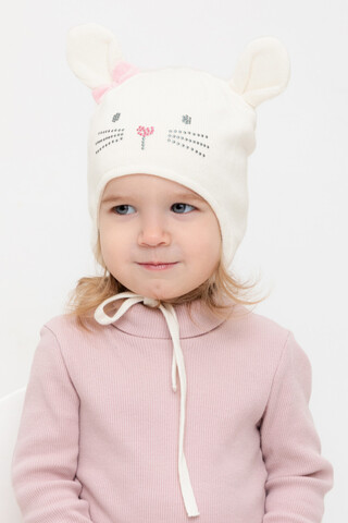 шапка  для девочки  КВ 20375/молочный