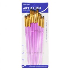 
          Набор кистей Alingar, 12 шт, нейлон, плоские №4 *2шт., №5 *2шт., №6 *2шт., №7 *2шт., №8 *2шт., №10 *2шт., блистер, европодвес