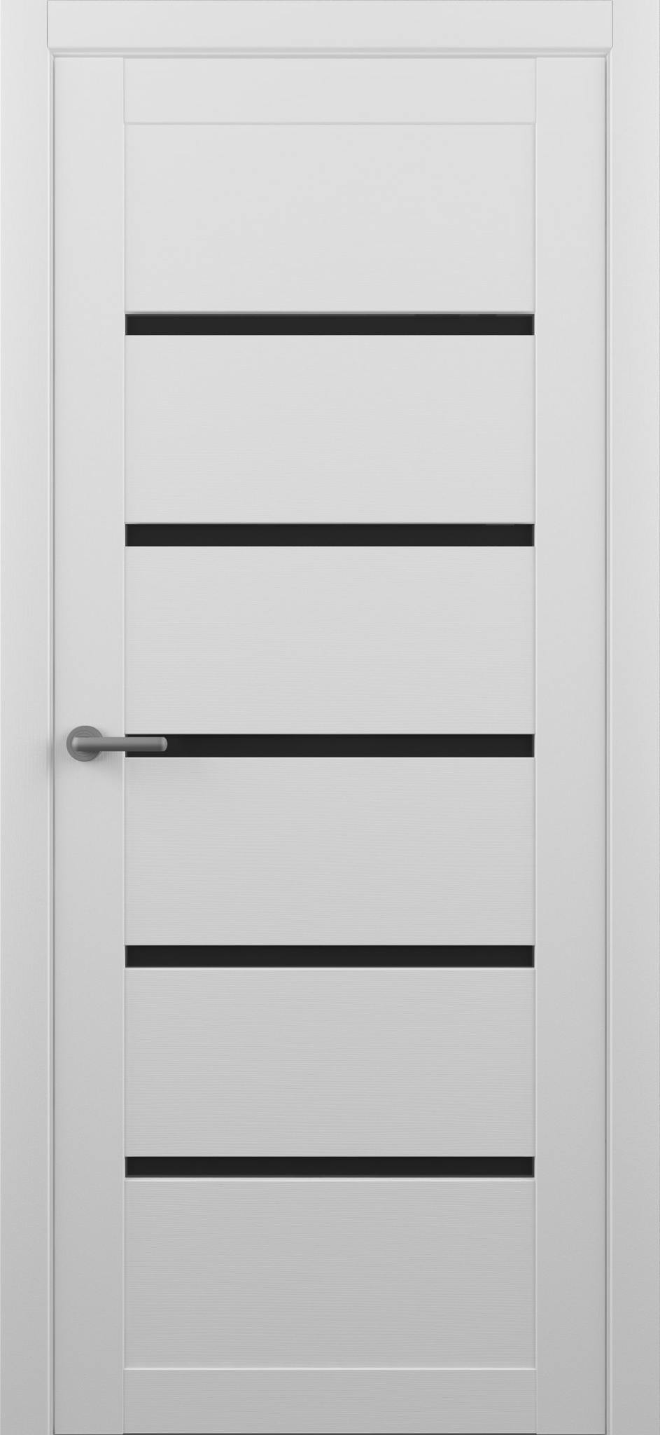 Дверь межкомнатная белая Альберо (Фрегат) Мегаполис Вена, цвет снежный кедр, экошпон, стекло черное