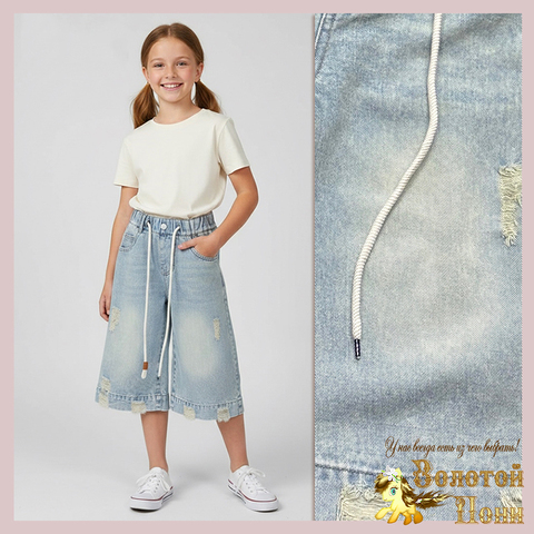 Капри джинсовые д (8-12) 260222-Z8067