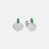 Серьги Взмах (изумруд)