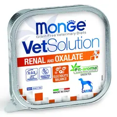 Влажный корм диетический Monge VetSolution Dog Renal and Oxalate Ренал и Оксалат для собак при ХПН и профилактике образования уролитов оксалата кальция 150г