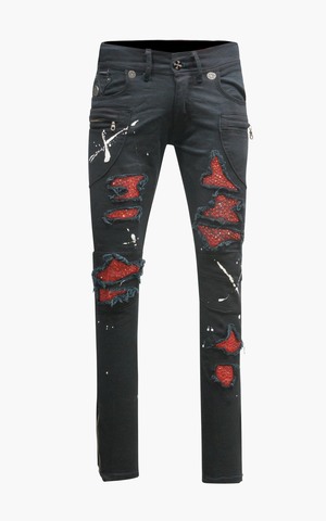 The Saints Sinphony | Джинсы мужские BLACK MOTO JEAN RED STONES TSG430 перед