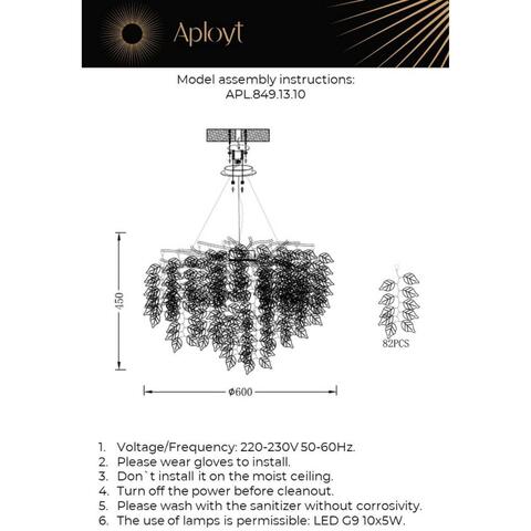 Подвесная люстра Aployt Zhozefina APL.849.13.10