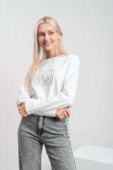 Лонгслив женский белый 