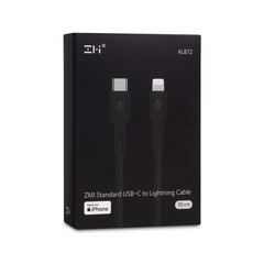 Интерфейсный Кабель USB C to Lightning ZMI AL872 MFi 30 см Черный