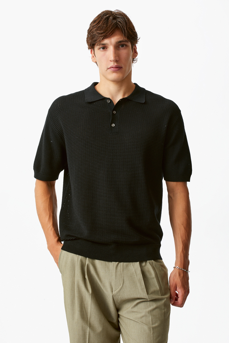 Черная футболка-поло Laine