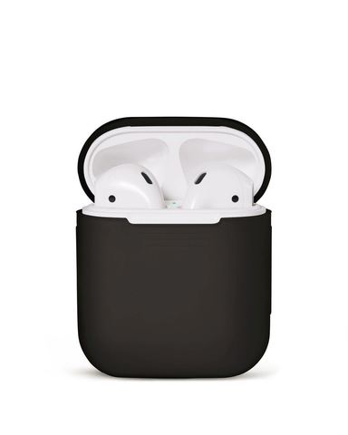 Чехол на airpods силиконовый (черный)