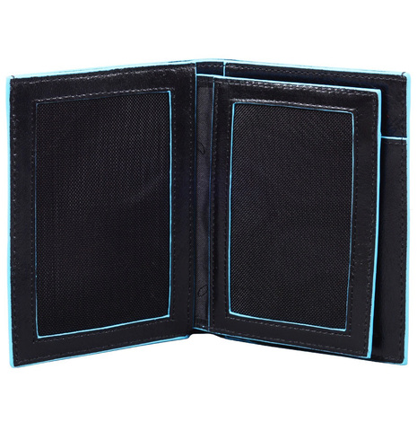 Бумажник Piquadro Blue Square, чёрный, 9,5x12,5x2 см