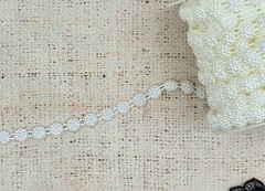 Тесьма пластик пришивная на нитке, ш. 10 мм, молочный