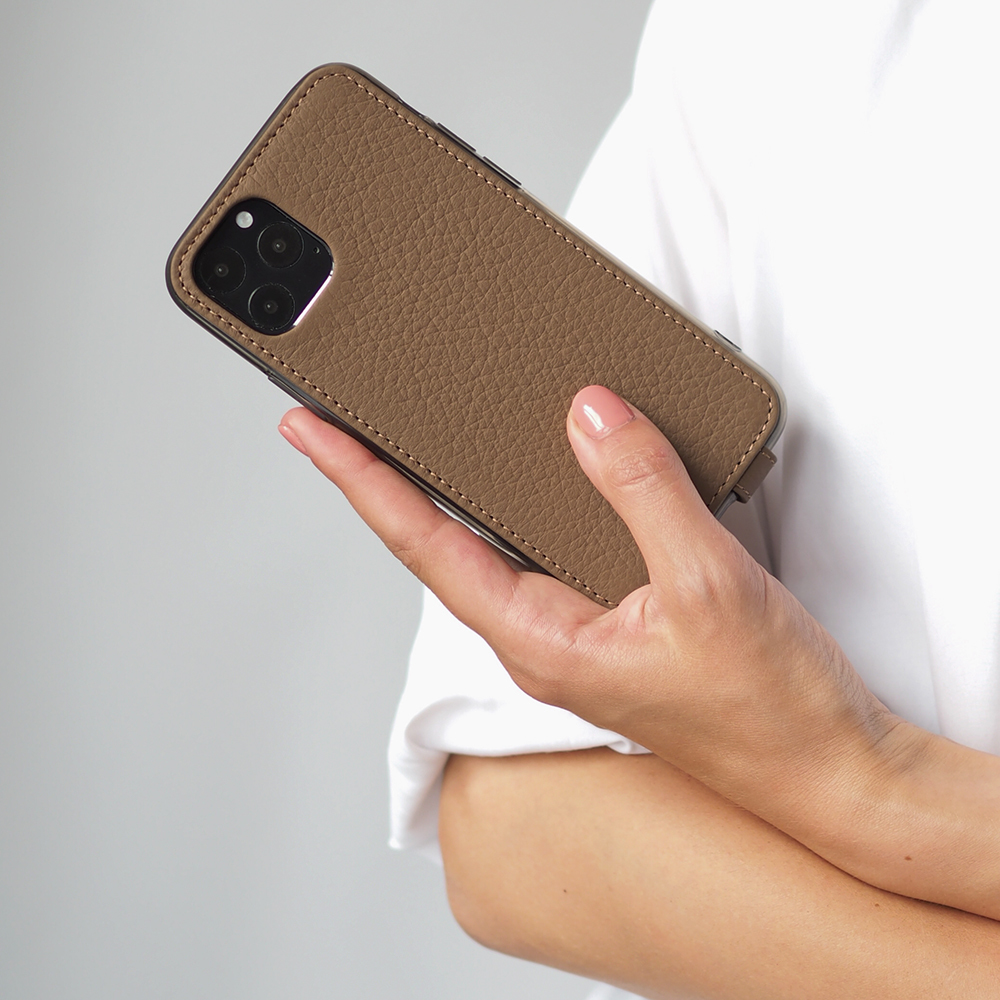 Leather case for iPhone 11 Pro Max ~ calfskin brown coffee