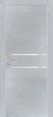 Дверь PX-18 AL кромка с 2-х ст. / Цвет Дуб скай серый / белоснежный лакобель / Двери PROFILO PORTE