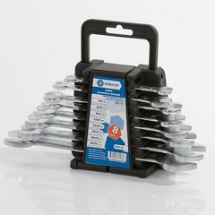 Набор ключей рожковых КОБАЛЬТ 6x7,8x10,9x11,12x13,14x15,16x17,18x19,20x22 мм (8 шт.) держатель (Арт. 020201-08)