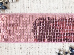 Тесьма текстиль пайетки на сетке, ширина 4 см.